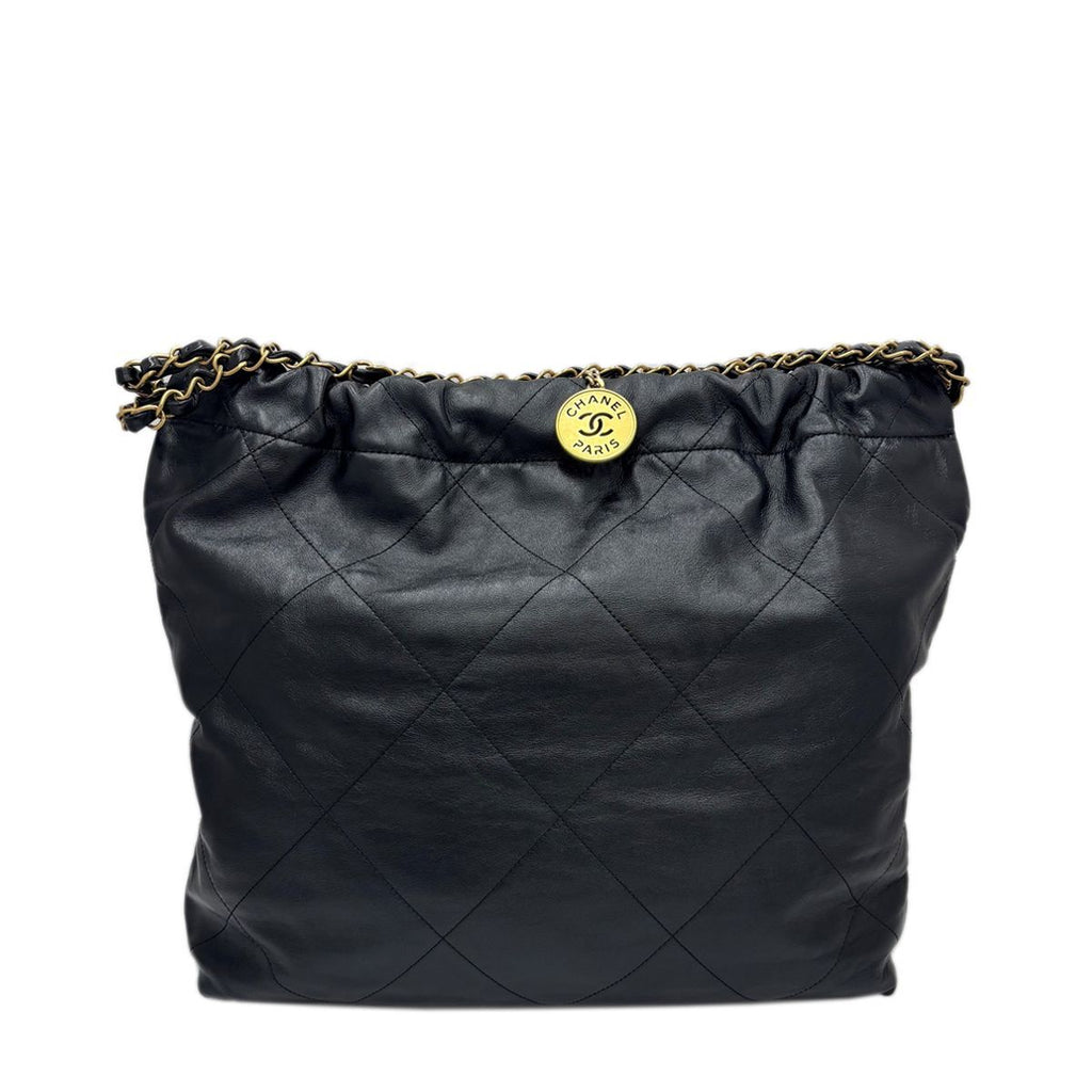 Chanel Bag Chanel 22 Medium Shoulder Black Gold Shinycalfskin — view 3