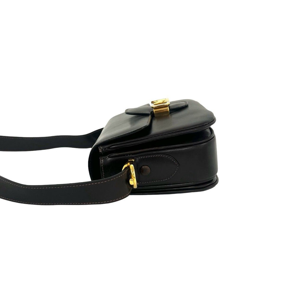 Celine Vintage Carriage Leather Shoulder Bag Crossbody Brown — view 5