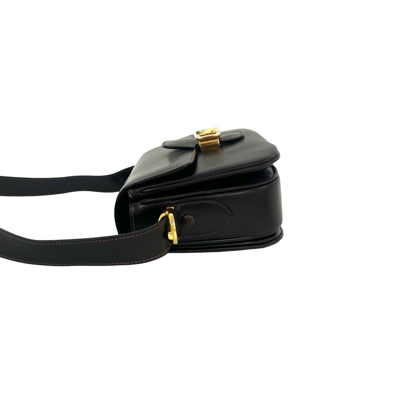 Celine Vintage Carriage Leather Shoulder Bag Crossbody Brown — view 5