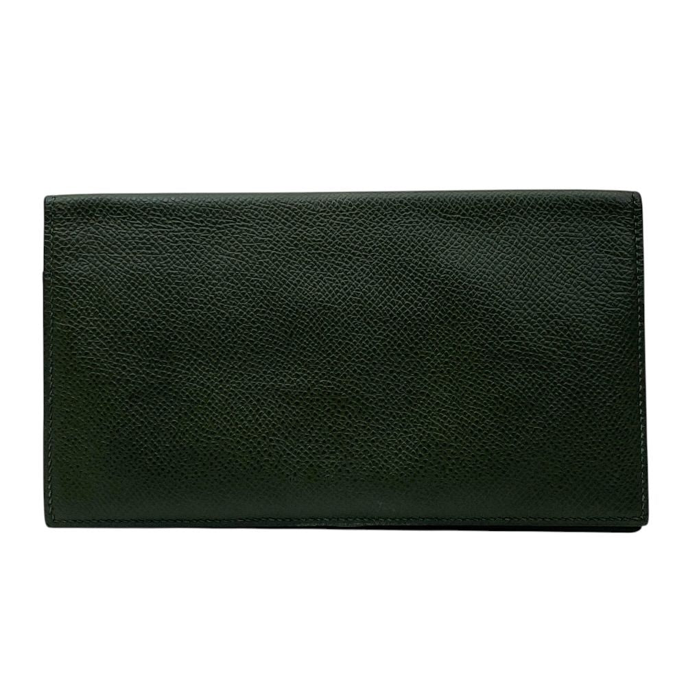 Hermes MC2 Fleming Wallet Bifold Bill Card Case Veau Epsom Khaki Green Compact