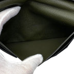 Hermes MC2 Fleming Wallet Bifold Bill Card Case Veau Epsom Khaki Green Compact — view 8