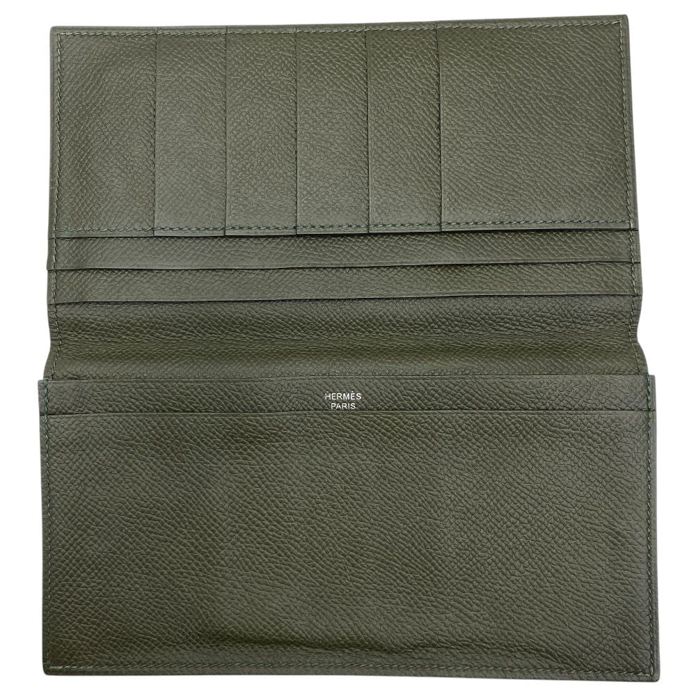 Hermes MC2 Fleming Wallet Bifold Bill Card Case Veau Epsom Khaki Green Compact — view 5