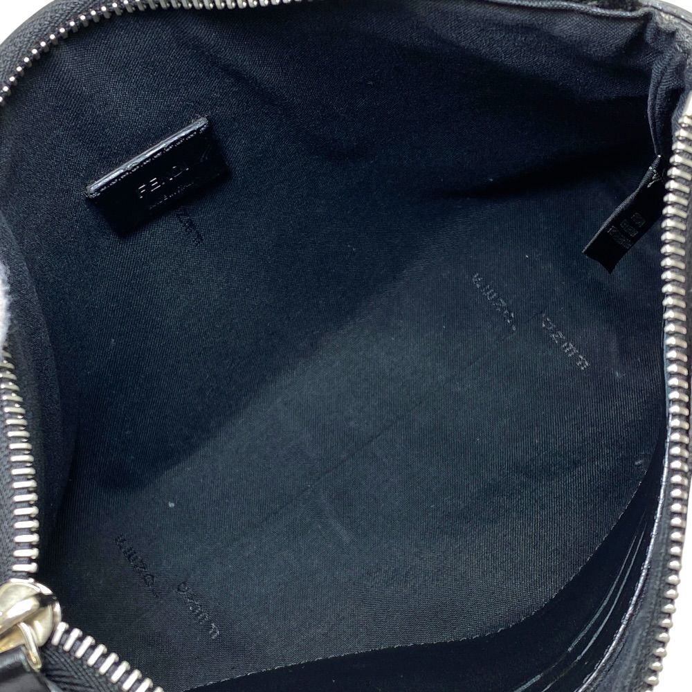 Fendi Clutch Pouch FF Logo Zucca Leather Black Lightweight Capacity — view 6