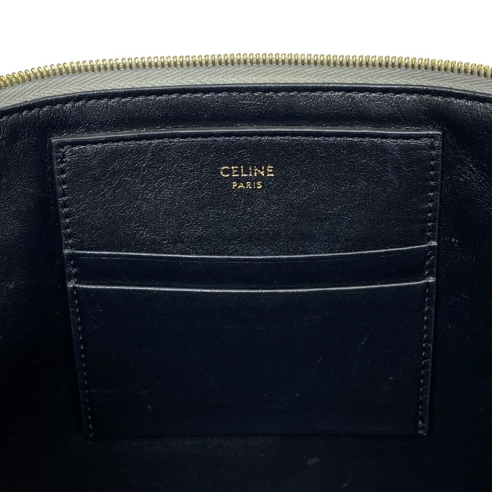 Celine C Charm Clutch Pouch Quilted Leather Silver Lightweight Capacity — view 8