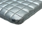 Celine C Charm Clutch Pouch Quilted Leather Silver Lightweight Capacity — view 4