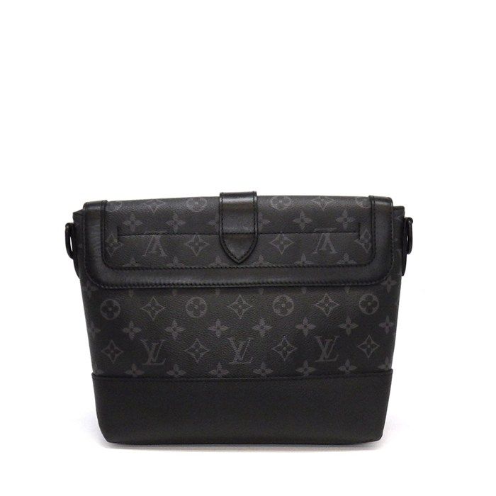 Louis Vuitton Shoulder Bag Saumur Messenger Monogram Eclipse Leather Black — view 2