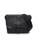 Louis Vuitton Shoulder Bag Saumur Messenger Monogram Eclipse Leather Black