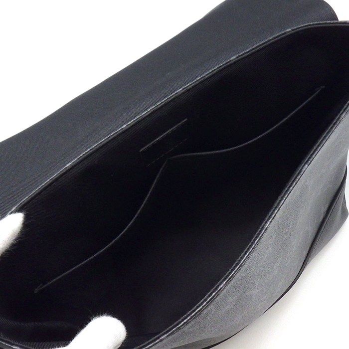 Louis Vuitton Shoulder Bag Saumur Messenger Monogram Eclipse Leather Black — view 6