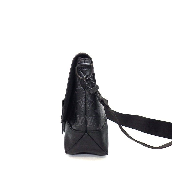 Louis Vuitton Shoulder Bag Saumur Messenger Monogram Eclipse Leather Black — view 3