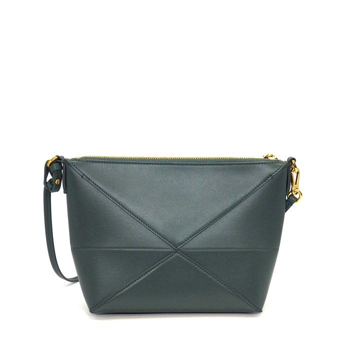 Loewe Shoulder Bag Puzzle Fold Pouch Vetiver Shiny Napa Calfskin Gold — view 2