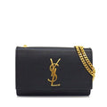 Saint Laurent Shoulder Bag Kate Small Black Grained Poodle Leather Gold