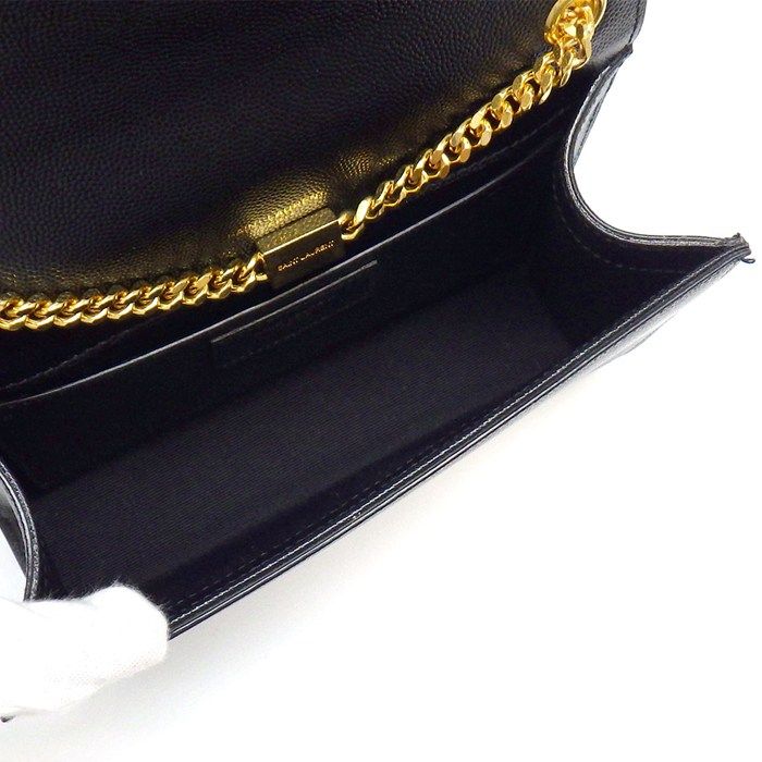 Saint Laurent Shoulder Bag Kate Small Black Grained Poodle Leather Gold — view 5