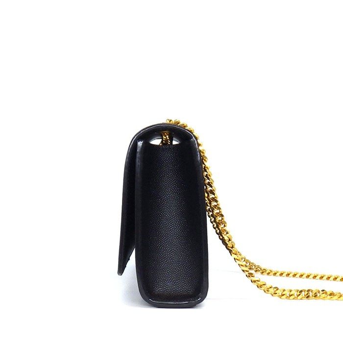 Saint Laurent Shoulder Bag Kate Small Black Grained Poodle Leather Gold — view 3