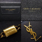 Saint Laurent Shoulder Bag Kate Small Black Grained Poodle Leather Gold — view 6