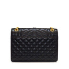 Saint Laurent Shoulder Bag Envelope Black Grained Poodle Leather — view 2