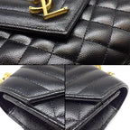 Saint Laurent Shoulder Bag Envelope Black Grained Poodle Leather — view 8