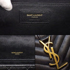 Saint Laurent Shoulder Bag Envelope Black Grained Poodle Leather — view 6