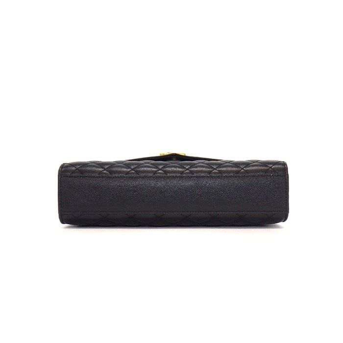 Saint Laurent Shoulder Bag Envelope Black Grained Poodle Leather — view 4