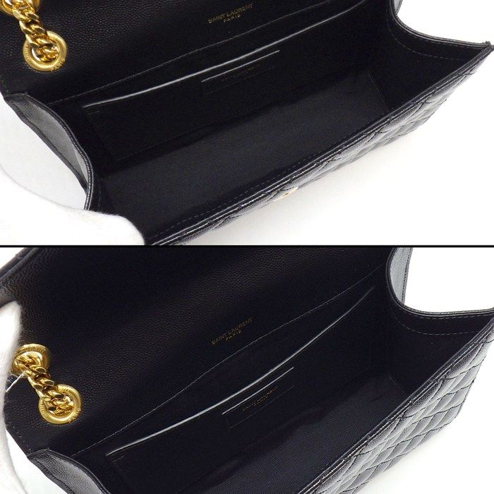 Saint Laurent Shoulder Bag Envelope Black Grained Poodle Leather — view 5