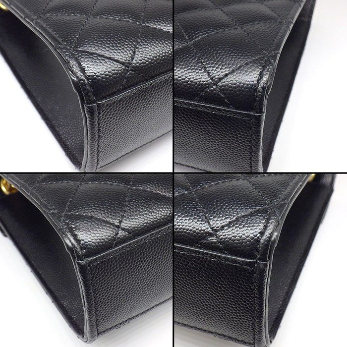 Saint Laurent Shoulder Bag Envelope Black Grained Poodle Leather — view 7