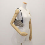 Gucci Shoulder Bag GG Emblem Small Supreme Canvas Black Leather Gold — view 8