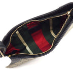 Gucci Shoulder Bag GG Emblem Small Supreme Canvas Black Leather Gold — view 5