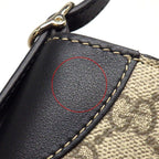 Gucci Shoulder Bag GG Emblem Small Supreme Canvas Black Leather Gold — view 7