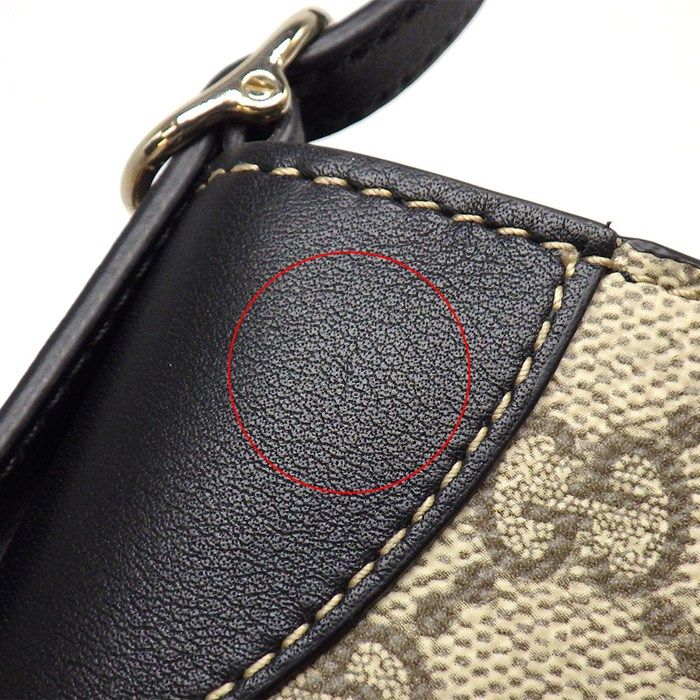 Gucci Shoulder Bag GG Emblem Small Supreme Canvas Black Leather Gold — view 7