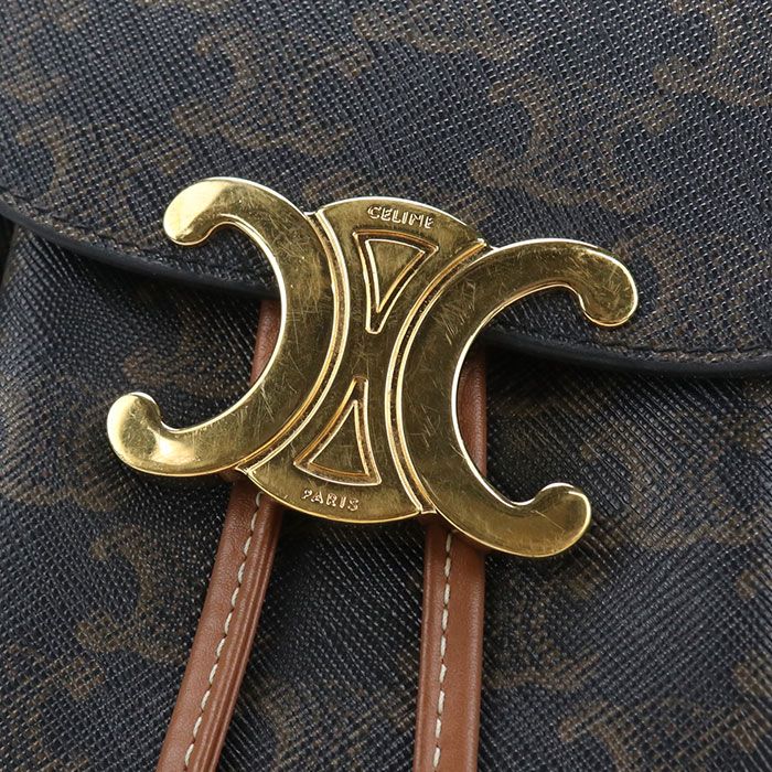 Celine Bonnie Triomphe Canvas Backpack Leather — view 5
