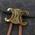 Celine Bonnie Triomphe Canvas Backpack Leather — view 5