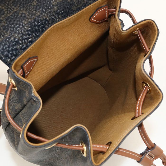 Celine Bonnie Triomphe Canvas Backpack Leather — view 3