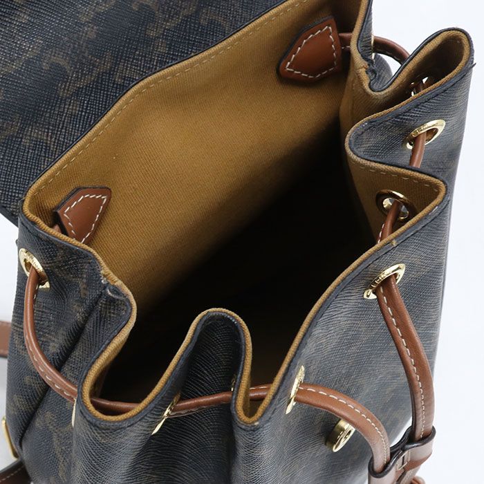Celine Bonnie Triomphe Canvas Backpack Leather — view 8