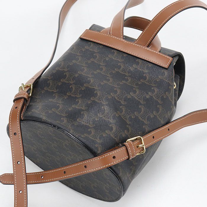 Celine Bonnie Triomphe Canvas Backpack Leather — view 2