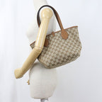 Gucci Reversible Tote Bag Leather GG Canvas — view 8