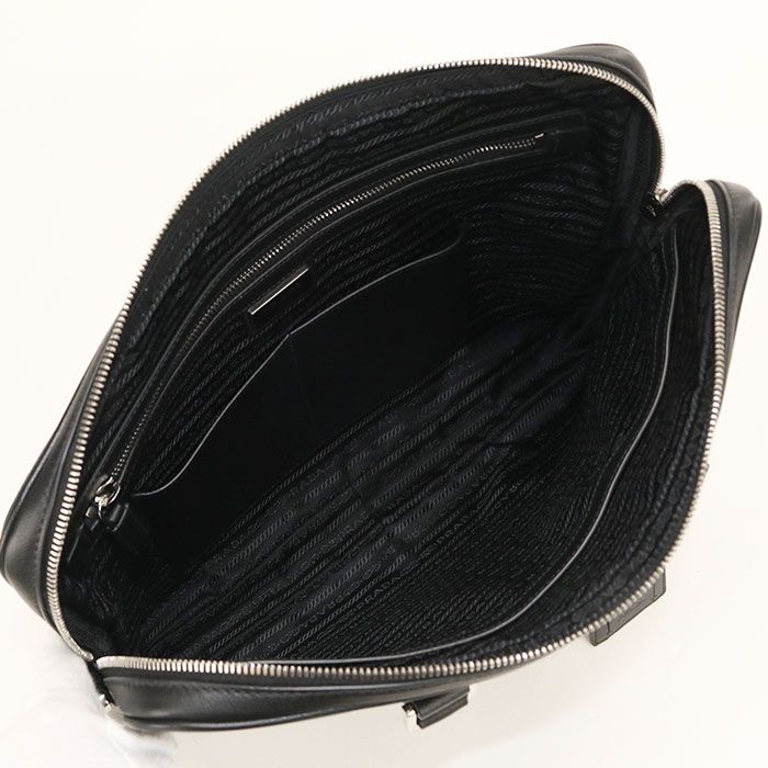 Prada Briefcase Leather Business Bags Black — view 3