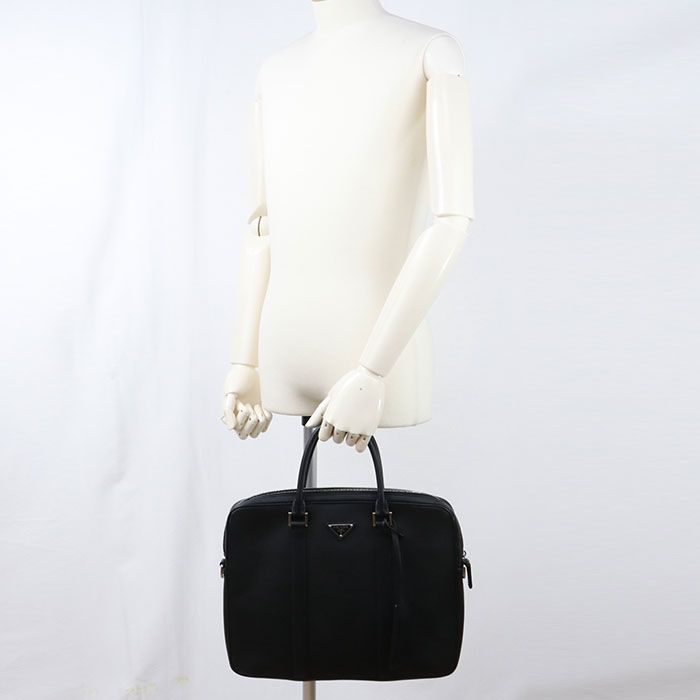 Prada Briefcase Leather Business Bags Black — view 8