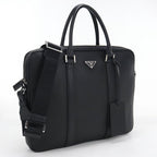 Prada Briefcase Leather Business Bags Black