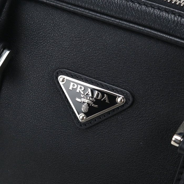 Prada Briefcase Leather Business Bags Black — view 5