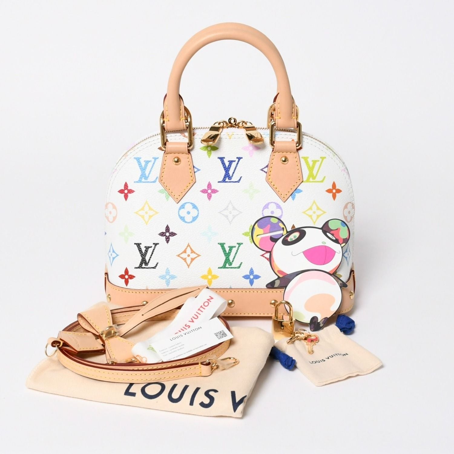 Louis Vuitton Takashi Murakami Alma BB Handbag Monogram Multicolor White