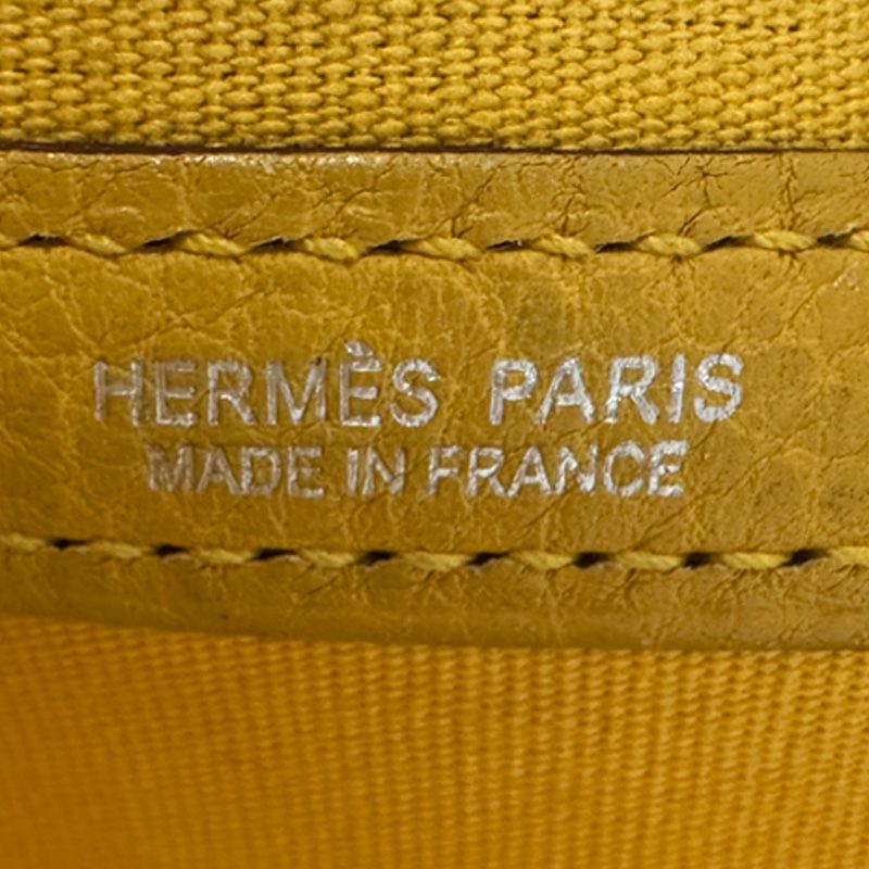 Hermes Garden Party PM Tote Bag Toile Officier Yellow Silver Simple — view 7