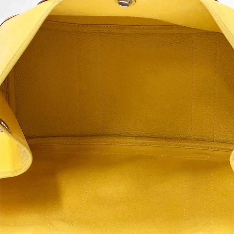 Hermes Garden Party PM Tote Bag Toile Officier Yellow Silver Simple — view 6
