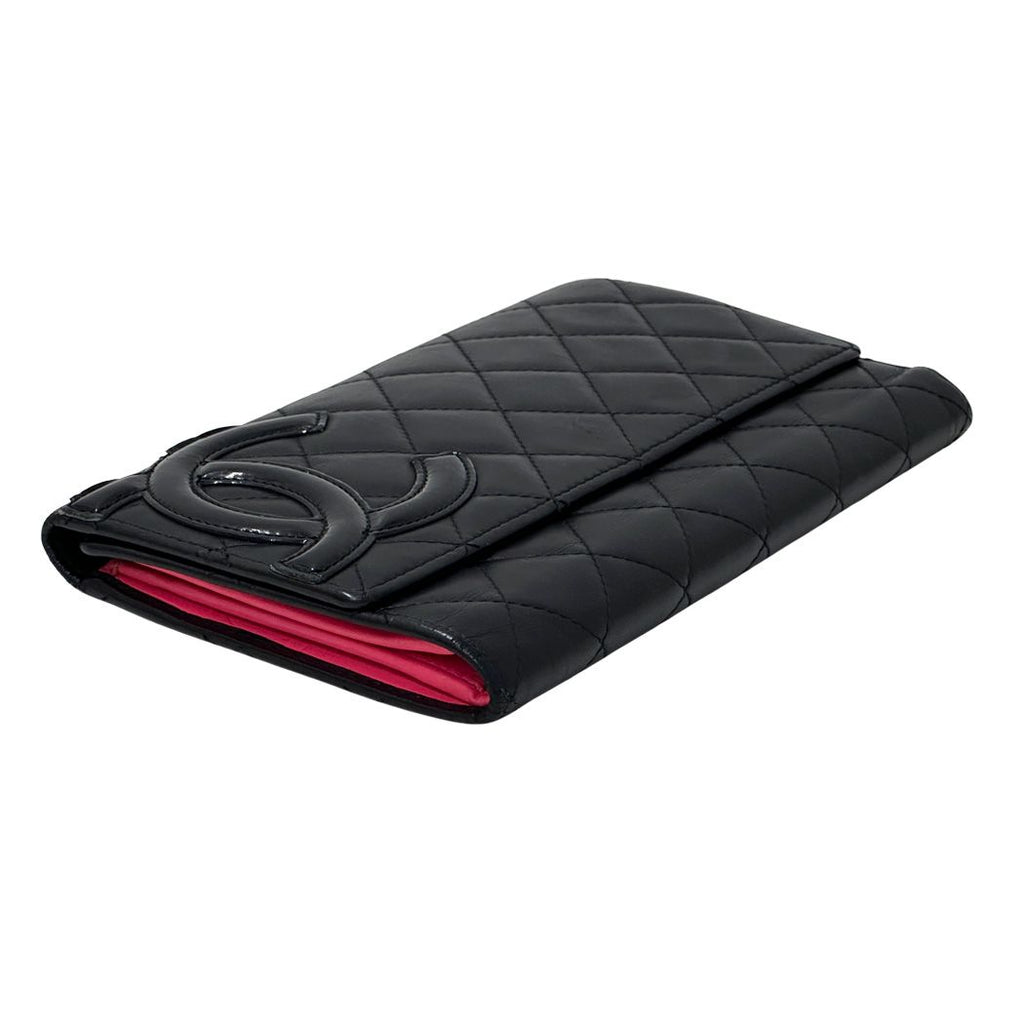 Chanel Wallet Black Pink Silver CC Logo — view 3