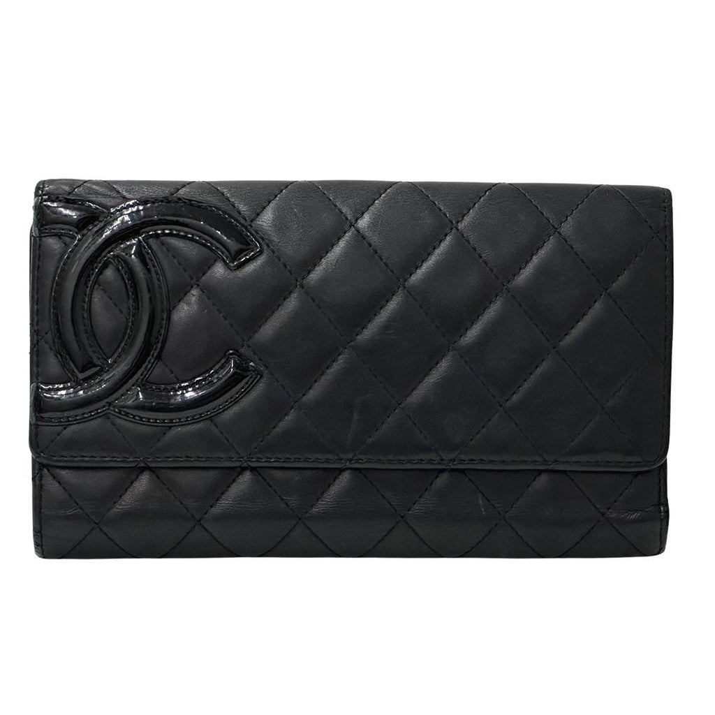 Chanel Wallet Black Pink Silver CC Logo