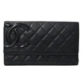 Chanel Wallet Black Pink Silver CC Logo