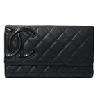 Chanel Wallet Black Pink Silver CC Logo