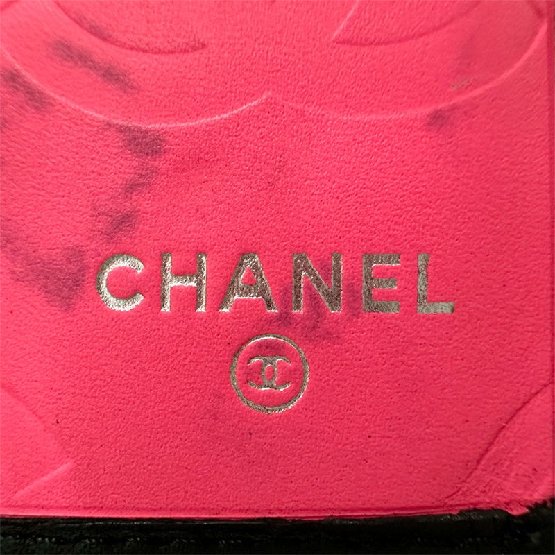 Chanel Wallet Black Pink Silver CC Logo — view 6