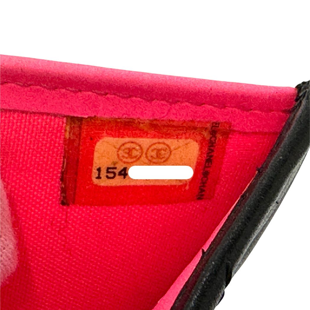 Chanel Wallet Black Pink Silver CC Logo — view 7