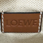 Loewe Anagram Shoulder Bag Raffia Leather Slit Pochette Beige Brown Crossbody — view 6