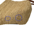Loewe Anagram Shoulder Bag Raffia Leather Slit Pochette Beige Brown Crossbody — view 8