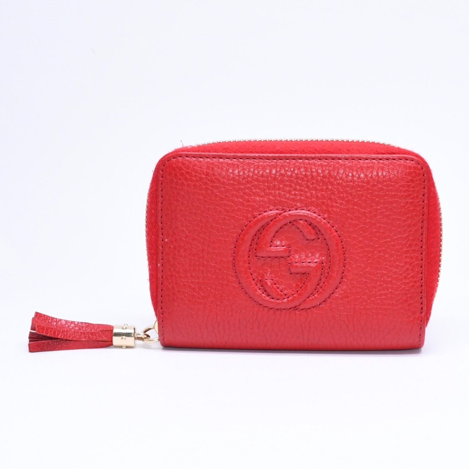 Gucci Soho Fringe Compact Wallet Coin Purse Leather